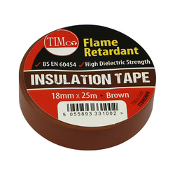 TIMco PVC Insulation Tape - Brown - 25m x 18mm - 10 PCS - Roll Pack