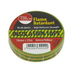 TIMco PVC Insulation Tape - Stripe - 25m x 18mm - 10 PCS - Roll Pack