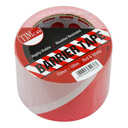 TIMco PE Barrier Tape - Red/White - 100m x 70mm - 1 EA - Roll