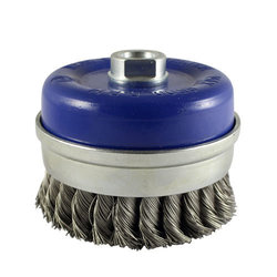 TIMco Threaded Cup Brush-Twist S/S - 100mm - 1 EA - Blister Pack