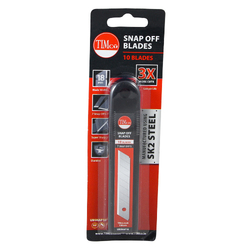 TIMco Utility Knife Blade - Snap Off - 100 x 18 x 0.6 - 10 PCS - Blister Pack
