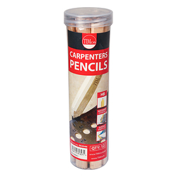 TIMco Carpenters Pencils - 180mm - 12 PCS - Tube