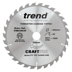 Trend CSB/25030 Craft saw blade 250mm x 30 teeth x 30mm