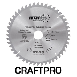 Trend CSB/CC25440T Craft saw blade crosscut 254mm x 40 teeth x 30mm thin
