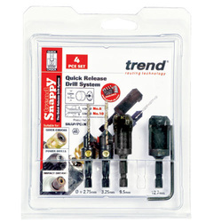 Trend SNAP/PC/AT Trend Snappy 4 Piece Set Countersink & Tube Plug cutter Set