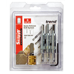 Trend SNAP/DBG/SET Trend Drill Bit Guides 3 piece set - for accurately drilling pilot holes centrally to any countersink fitting such as hinges or lock faceplates.