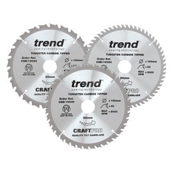 Trend CSB/190/3PK 190mm diameter Craft saw blade triple pack