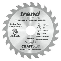 Trend CSB/12040T Craft saw blade 120mm x 40 teeth x 20mm thin