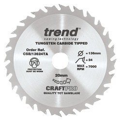 Trend CSB/13624TA Craft saw blade 136 x 24 teeth x 20 thin
