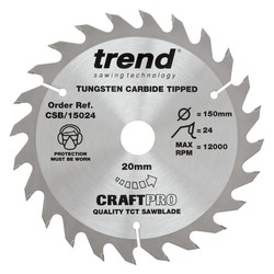 Trend CSB/15024 Craft saw blade 150mm x 24 teeth x 20mm
