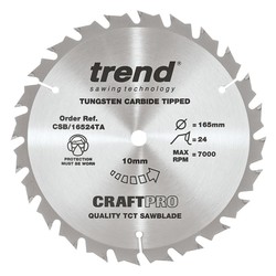 Trend CSB/16524TA Craft saw blade 165 x 24 teeth x 10 thin