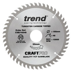 Trend CSB/16548 Craft saw blade 165mm x 48 teeth x 30mm