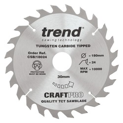 Trend CSB/18024 Craft saw blade 180mm x 24 teeth x 30mm