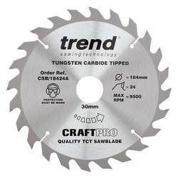 Trend CSB/18424A Craft saw blade 184mm x 24 teeth x 30mm
