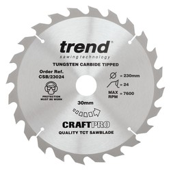 Trend CSB/23024 Craft saw blade 230mm x 24 teeth x 30mm