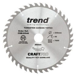 Trend CSB/23540 Craft saw blade 235mm x 40 teeth x 30mm