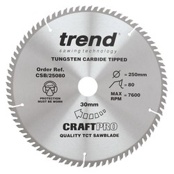 Trend CSB/25080 Craft saw blade 250mm x 80 teeth x 30mm