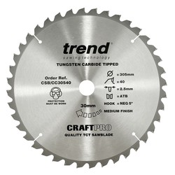 Trend CSB/CC30540 Craft saw blade crosscut 305mm x 40 teeth x 30mm