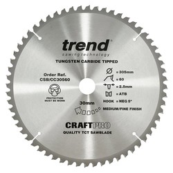 Trend CSB/CC30560T Craft saw blade crosscut 305mm x 60 teeth x 30mm