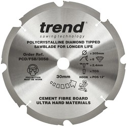 Trend PCD/FSB/3058 Fibreboard sawblade PCD 305mm x 8T x 30mm
