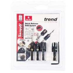 Trend SNAP/PC/A Trend Snappy 4 Piece Set Countersink & Plug cutter Set